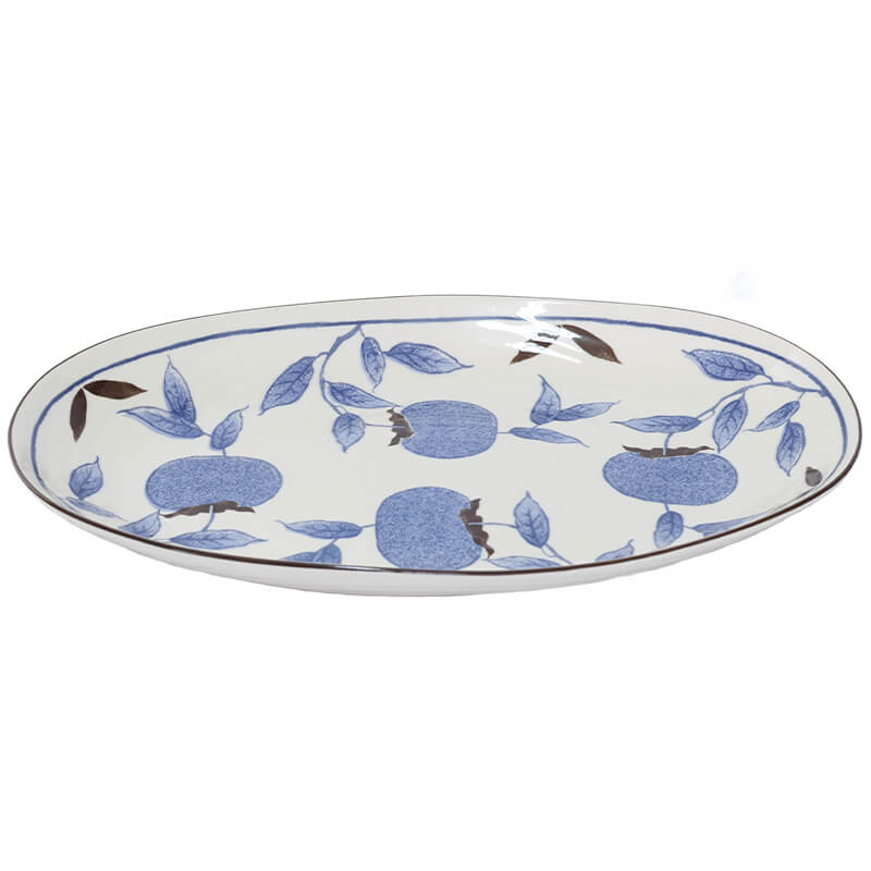 BLUE FRUIT OVAL PLATE 31X20CM - Image 2