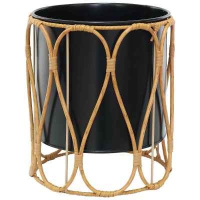 MAYA BLACK FLOWER POT 20X25CM