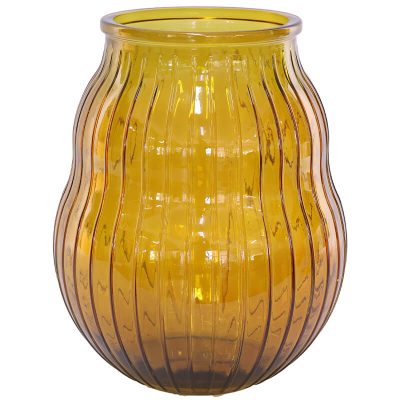 DARK AMBER BOTTICELLI VASE 36CM