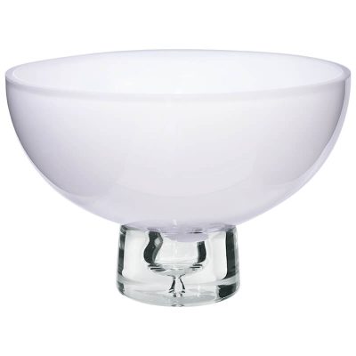 WHITE FTD BOWL/CLEAR BASE 13X7X19