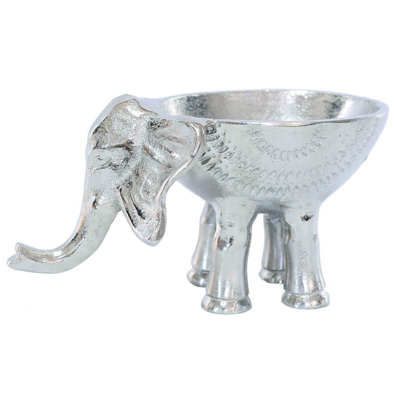 SILVER ELEPHANT BOWL 10X9X19CM