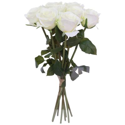 WHITE ROSE POSY 36CM
