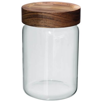ACACIA GLASS JAR 800ML 15X10CM