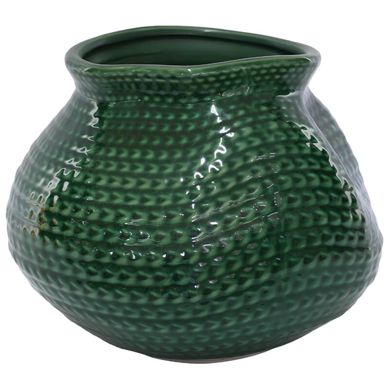 GREEN WEAVE VASE 20X24CM - Image 2