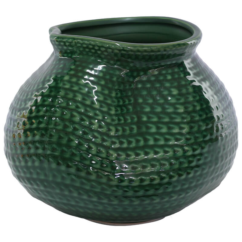GREEN WEAVE VASE 20X24CM