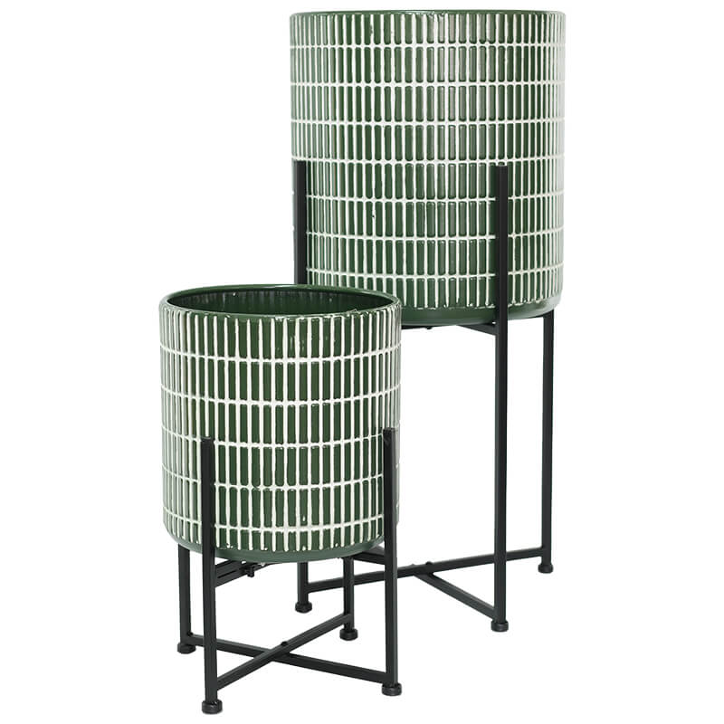 PARADISE GREEN PLANTER/STAND 41CM - Image 3
