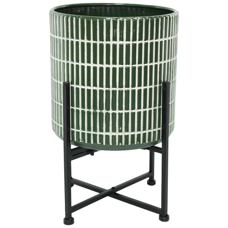 PARADISE GREEN PLANTER/STAND 41CM - Image 2