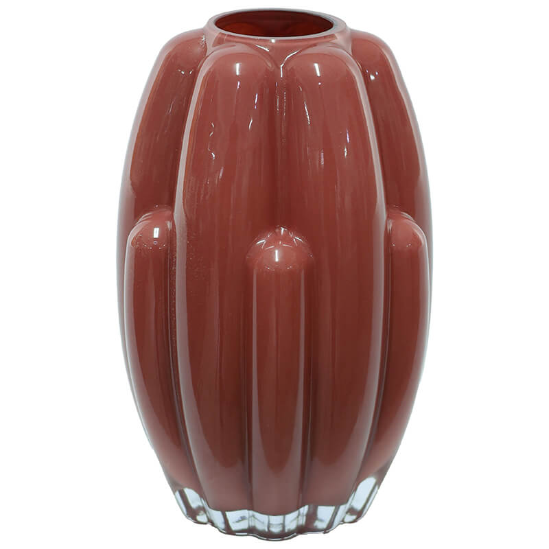 DEEP CORAL VASE 21CM