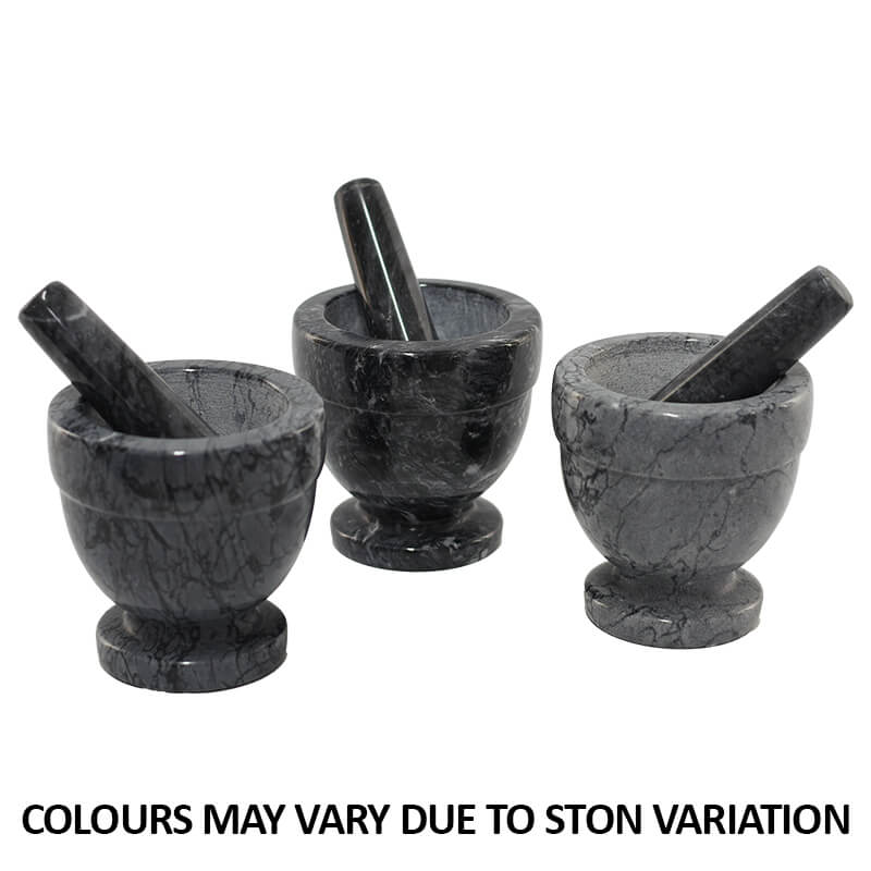 MORTAR AND PESTLE BLACK 10X11CM - Image 3