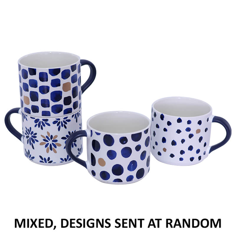 BLUE/BEIGE COFFEE MUG MIXED 420ML