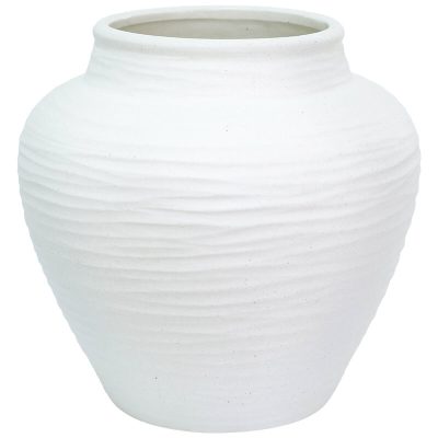 WHITE DRIFT POT 30X31CM