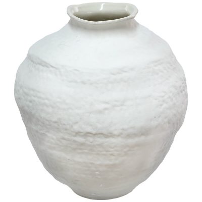 WHITE CALABASH POT 30X24CM