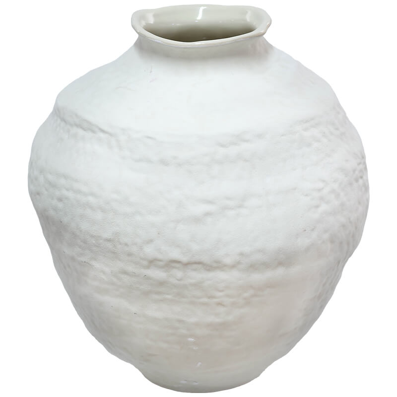 WHITE CALABASH POT 30X24CM