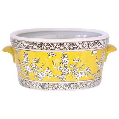 YELLOW POPPY PLANTER 36X20X16CM