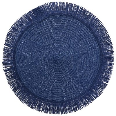 BLUE FRINGE PLACEMAT 38CM
