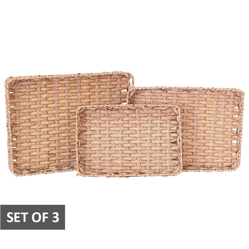 WOVEN DECOR TRAY SET/3 - Image 2