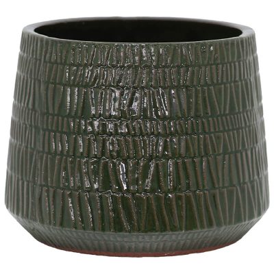 HUNTER GREEN VASE 18X21CM