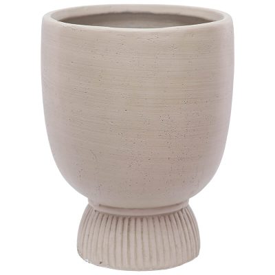 TAUPE TEXTURED FTD POT 32X25CM
