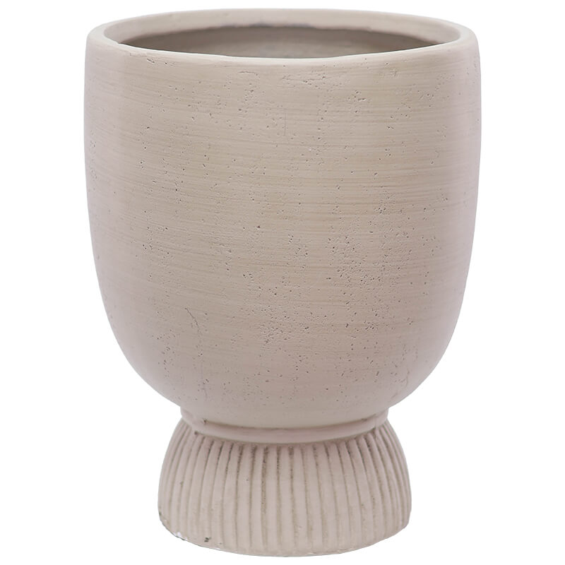 TAUPE TEXTURED FTD POT 32X25CM