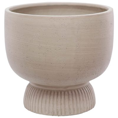 TAUPE TEXTURED FTD POT 28X30CM