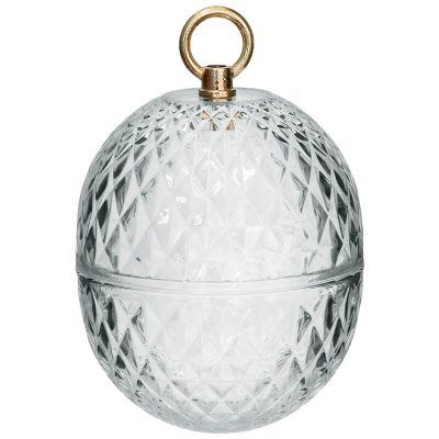 GLASS BAUBLE CANDY JAR 20X15CM