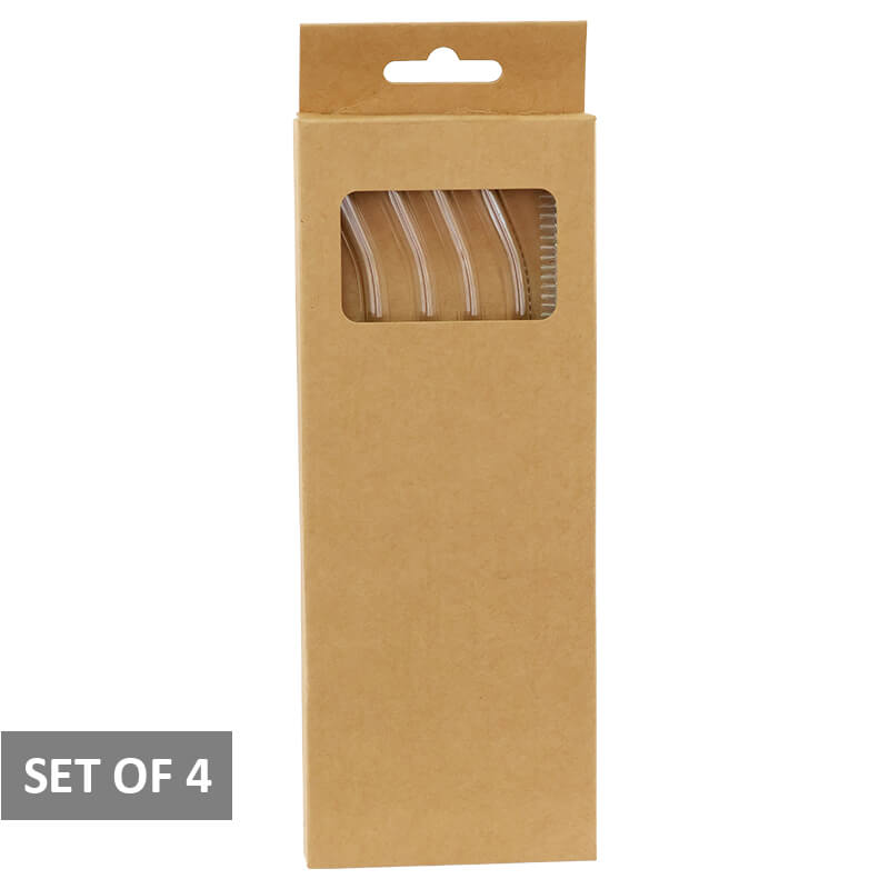 CLEAR GLASS STRAWS SET/4 - Image 3