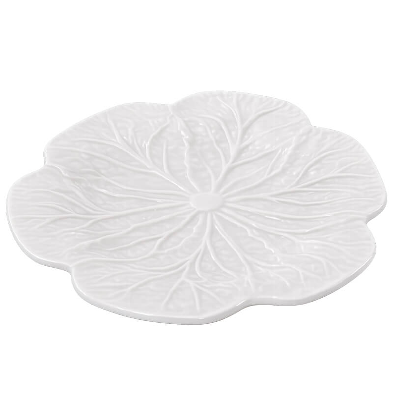 WHITE CABBAGE LEAF PLATE 20CM