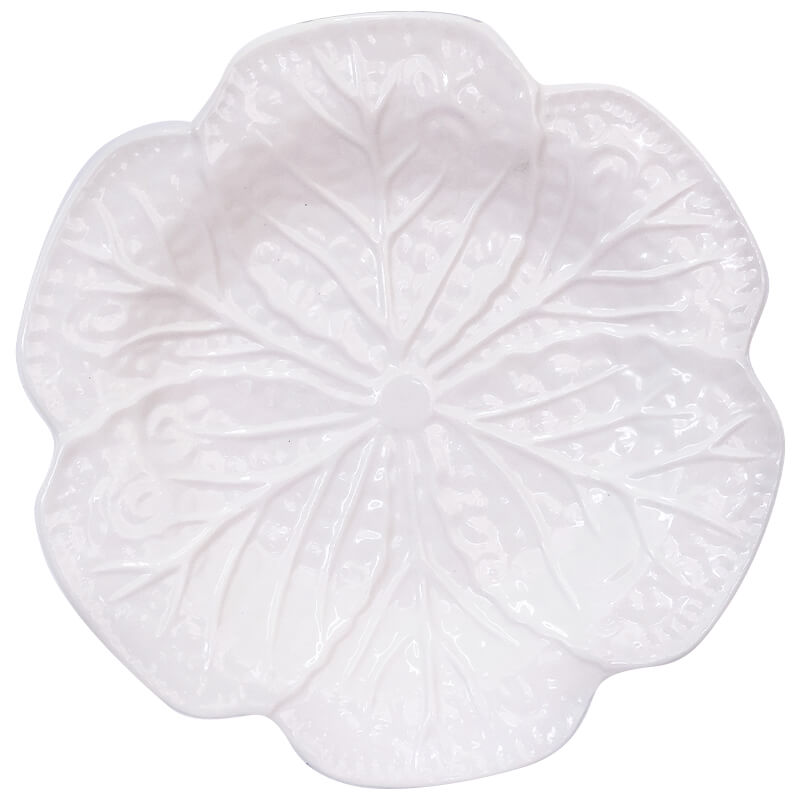 WHITE CABBAGE LEAF PLATE 20CM - Image 2