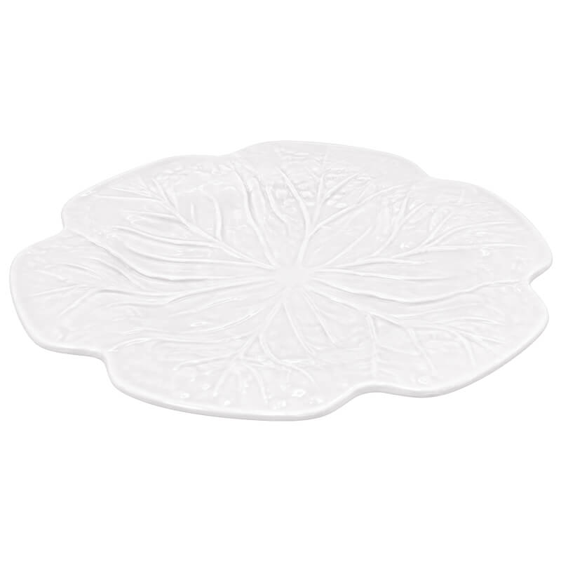 WHITE CABBAGE LEAF PLATE 26CM