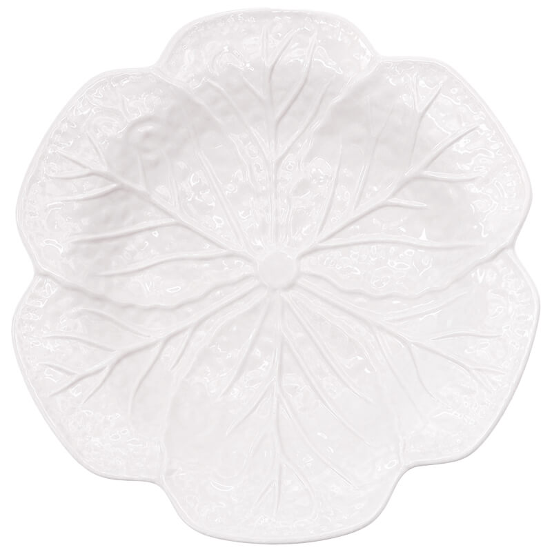 WHITE CABBAGE LEAF PLATE 26CM - Image 2