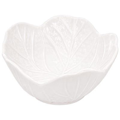 WHITE CABBAGE LEAF BOWL 13CM
