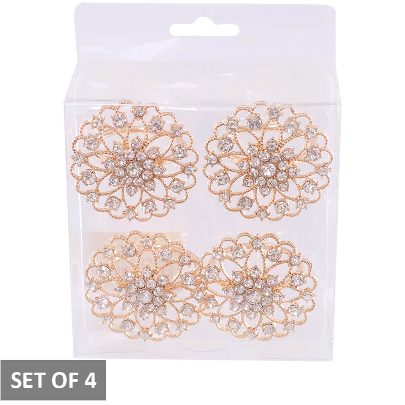 DIAMOND/GOLD NAPKIN RING SET/4 - Image 3