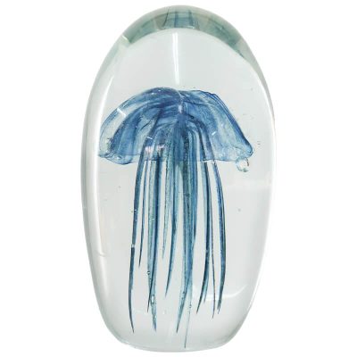 BLUE JELLYFISH PAPER WEIGHT 13CM