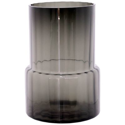 GREY OPTIC LINE VASE 26CM