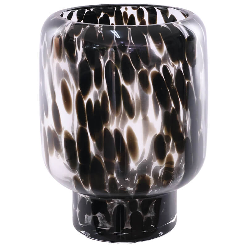 BLACK DOTTED VASE 26CM