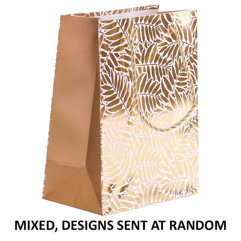 FOLAGE GOLD GIFT BAG SMALL 18X23X