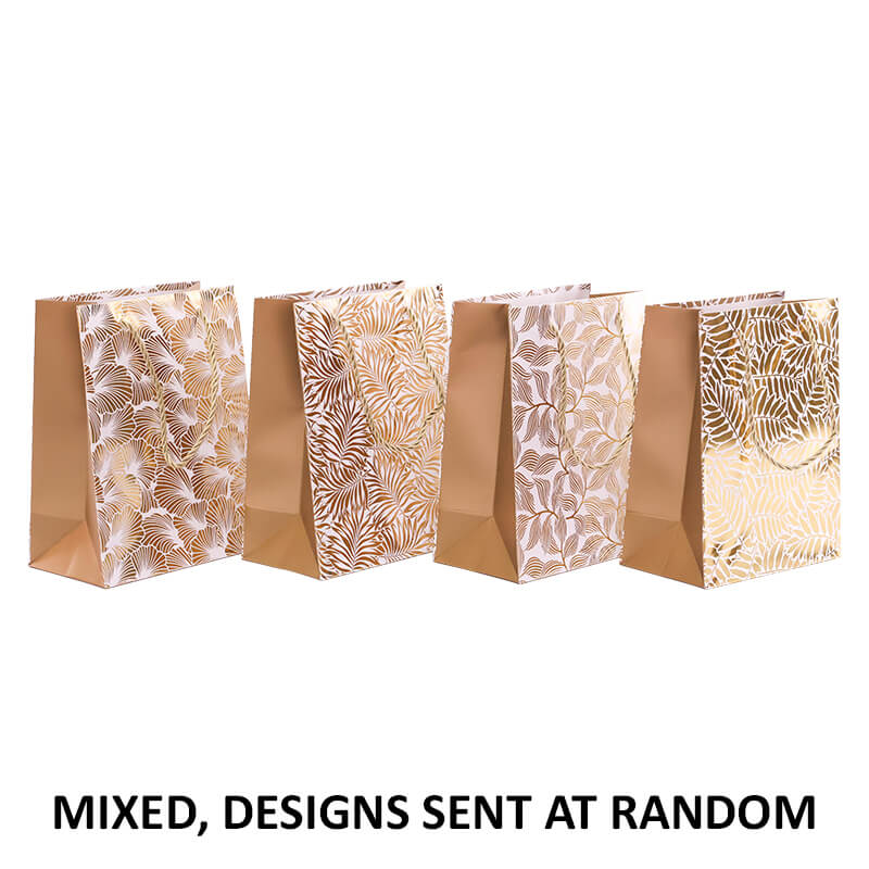 FOLAGE GOLD GIFT BAG SMALL 18X23X - Image 2