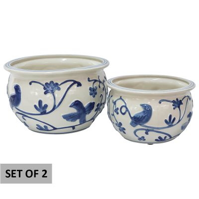 BLUE/WHITE VASE SET/2 20X31/16X25